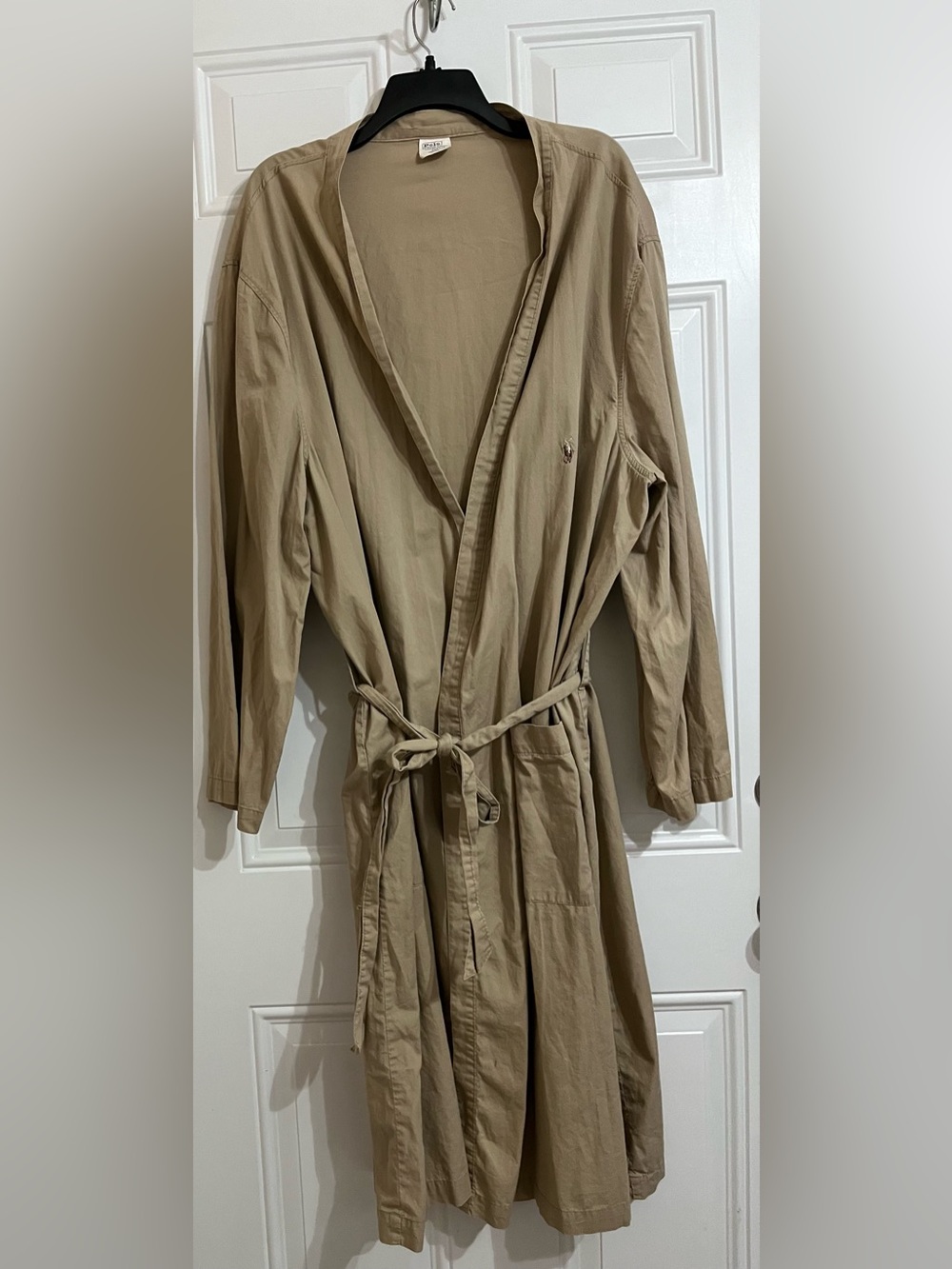 VINTAGE Polo Ralph Lauren Men’s Tan Lounge Robe With Belt Size L/XL Loungewear